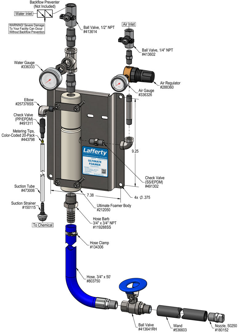 Lafferty 914105-G Ultimate foamer, parts diagram