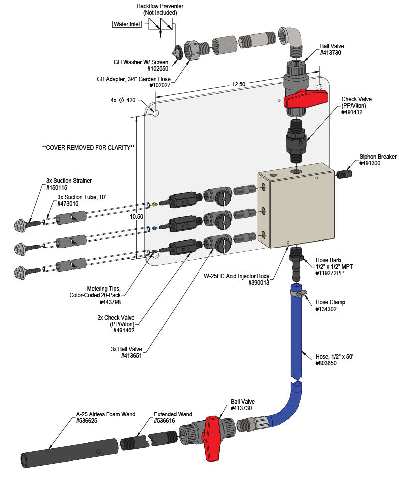 Lafferty 972213 3-Way Acid Airless Foamer, parts diagram