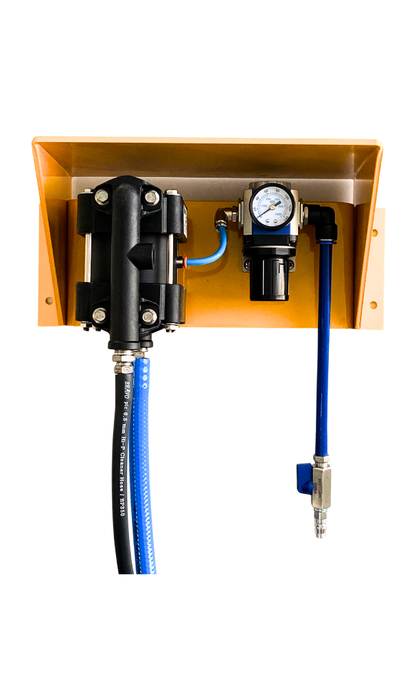 Meclube air-driven wall-mount hood-type acid- and solvent-resistant sprayer