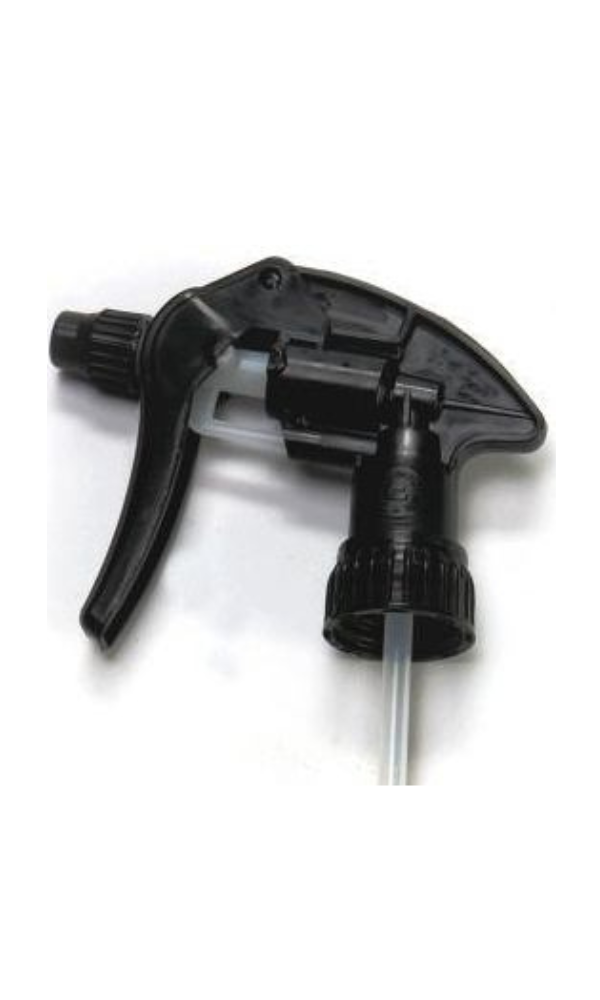 Canyon Super Black chemical-resistant trigger sprayer, long skirt