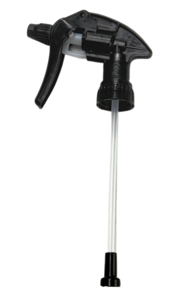 Canyon Super Black chemical-resistant trigger sprayer, long skirt