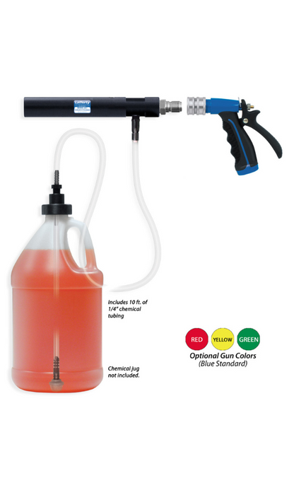 Lafferty hand-held hose-end airless split-system foamer with quick-connect gun