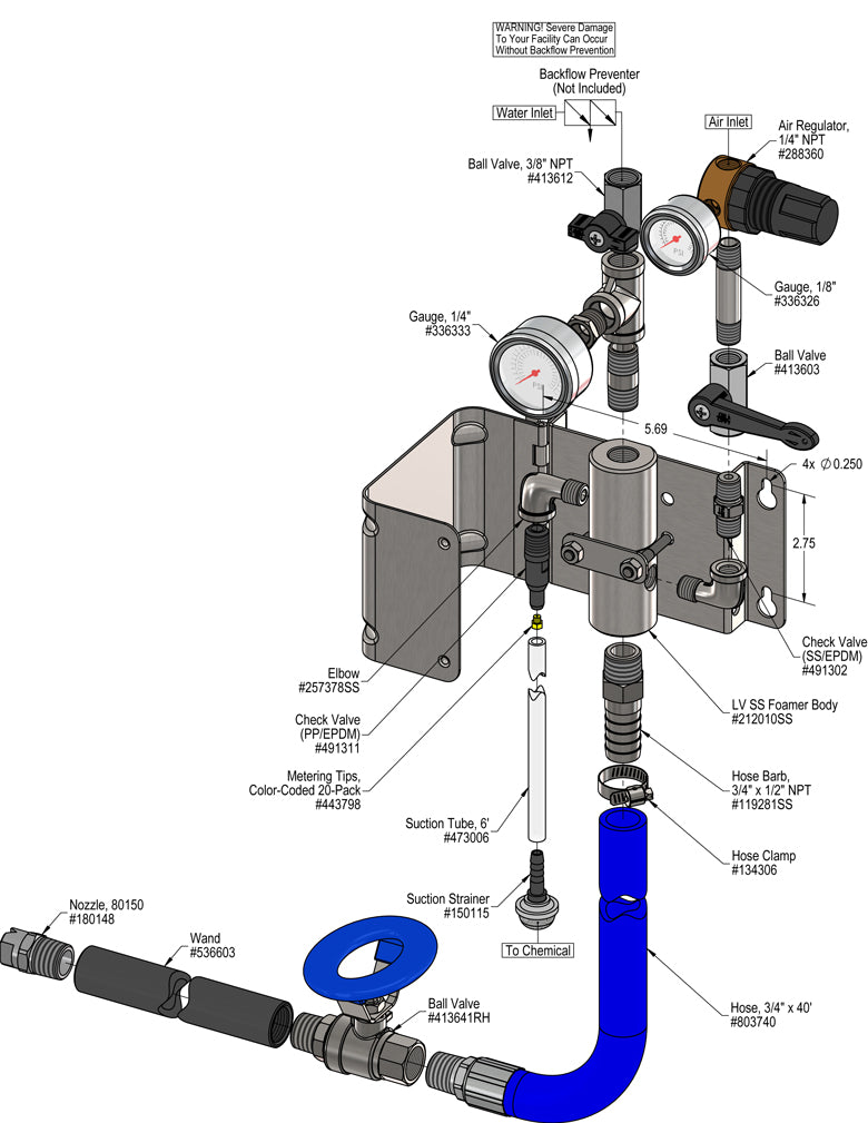 Lafferty 913115-G LVSS foamer, parts diagram