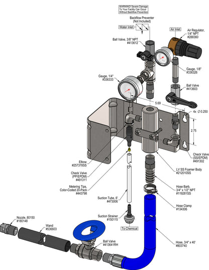 Lafferty 913115-G LVSS foamer, parts diagram