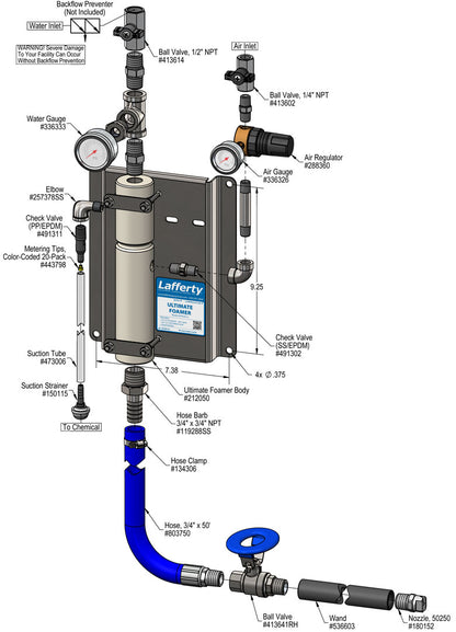 Lafferty 914105-G Ultimate foamer, parts diagram