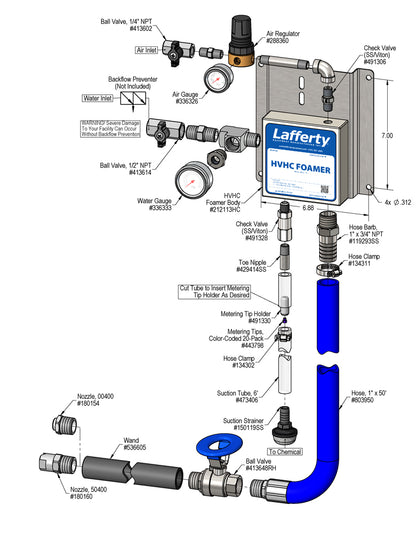 Lafferty 916115-G HVHC foamer, parts diagram