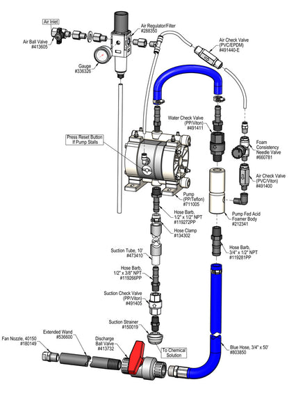Lafferty 933505-YPT 1-Way YPT-PD Concrete Foamer, parts diagram