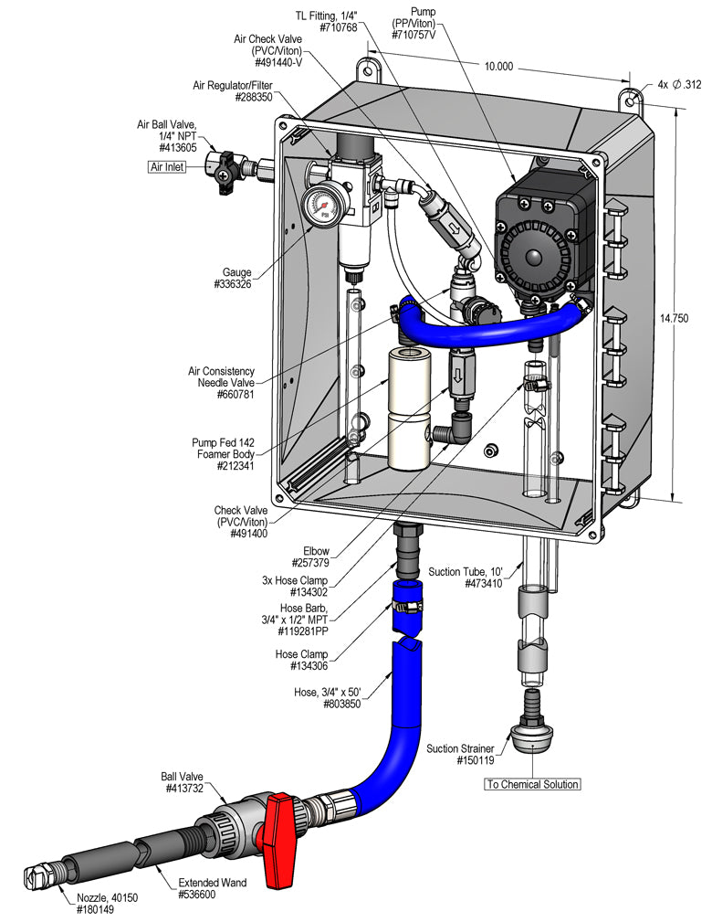 Lafferty 933602-V 1-Way FPV-PD Concrete Foamer, parts diagram