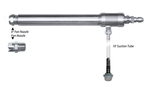 Lafferty 969620 Model 20SS hose end airless foamer, shown with its parts