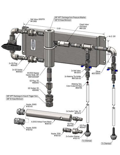 Lafferty 969752 Model 20 SS bypass system, parts diagram