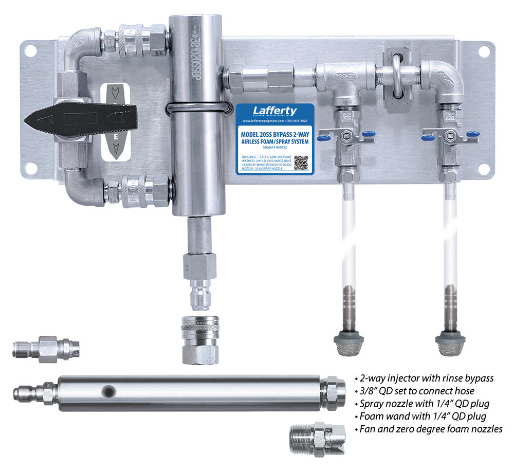 Lafferty 969752 Model 20 SS bypass system with foam wand and spray nozzle