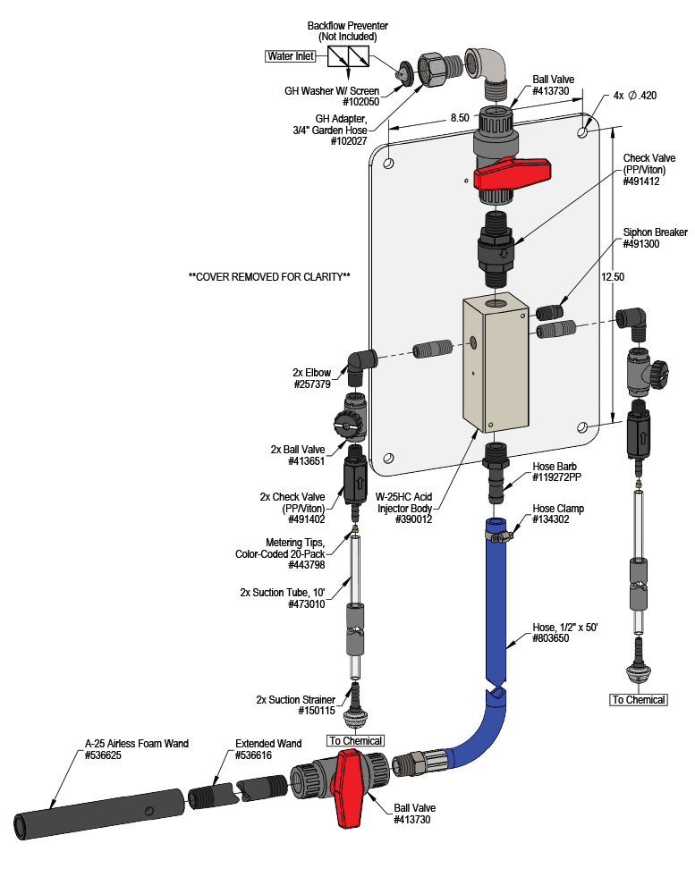 Lafferty 972212 2-Way Acid Airless Foamer, parts diagram