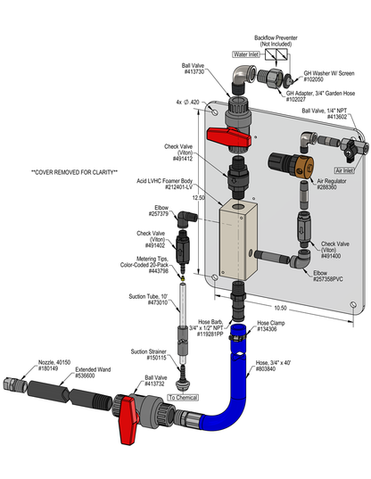 Lafferty 972306-LV 1-Way Acid LV foamer, parts diagram