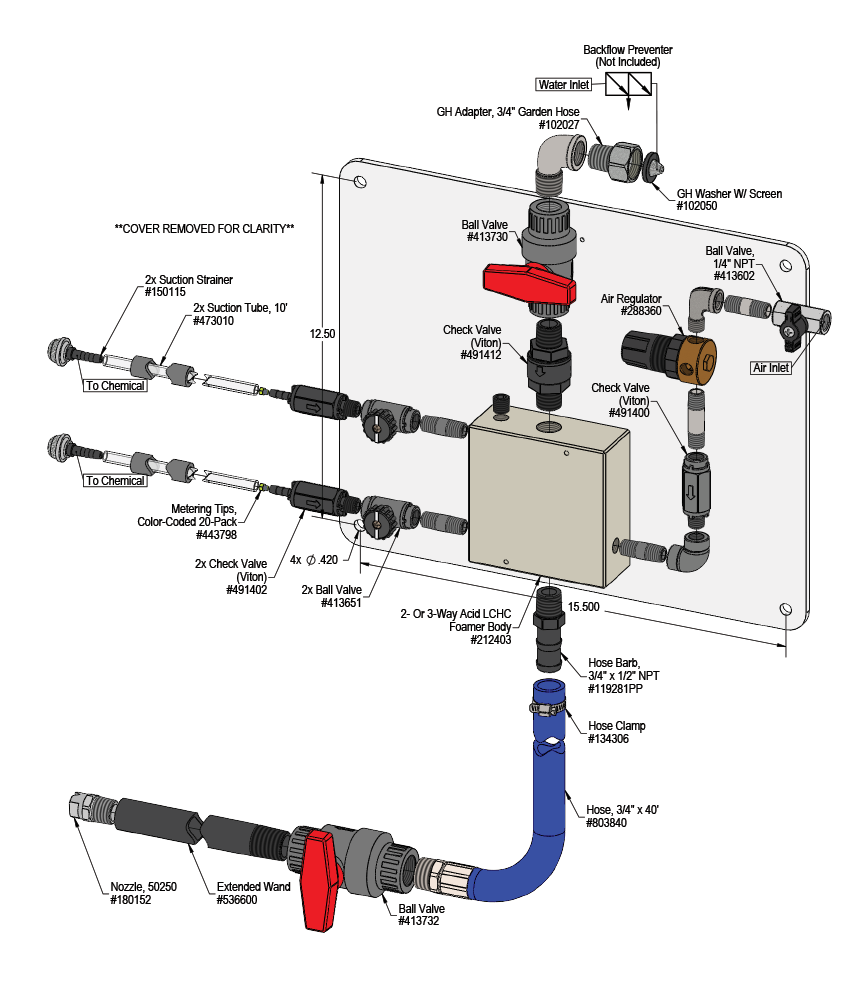 Lafferty 972307 2-Way Acid LC Foamer, parts diagram